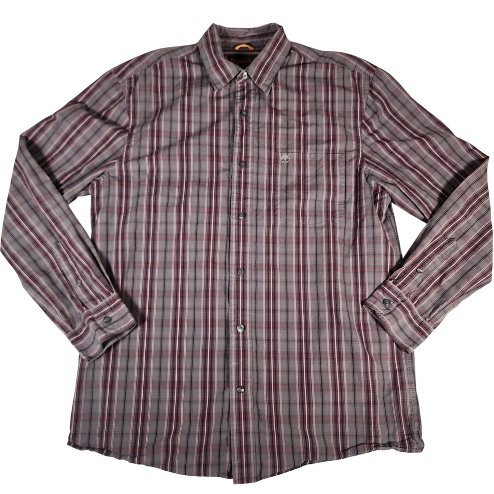 Timberland Mens Plaid Button Down Long Sleeve Casual Shirt‎ Large